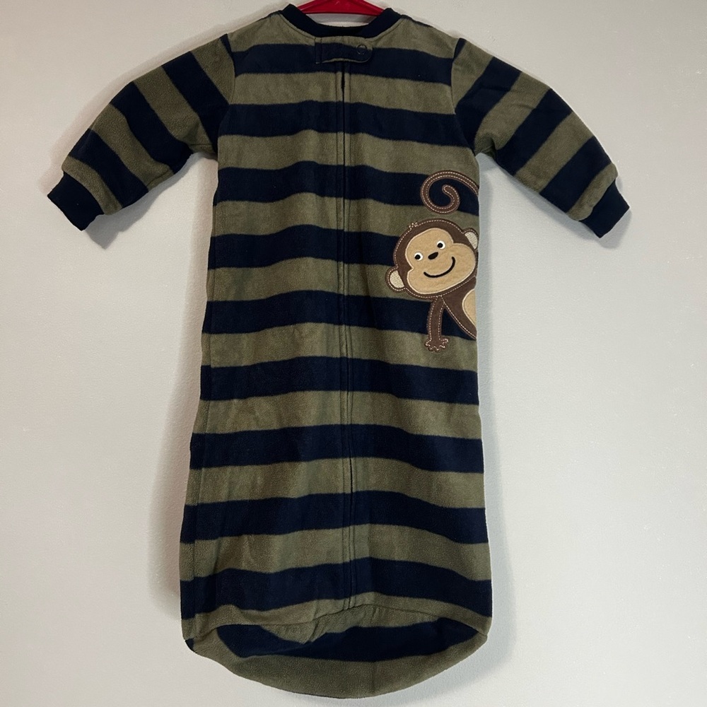 Carter's Green and Blue Striped Monkey Sleep Sack, 0-9 M